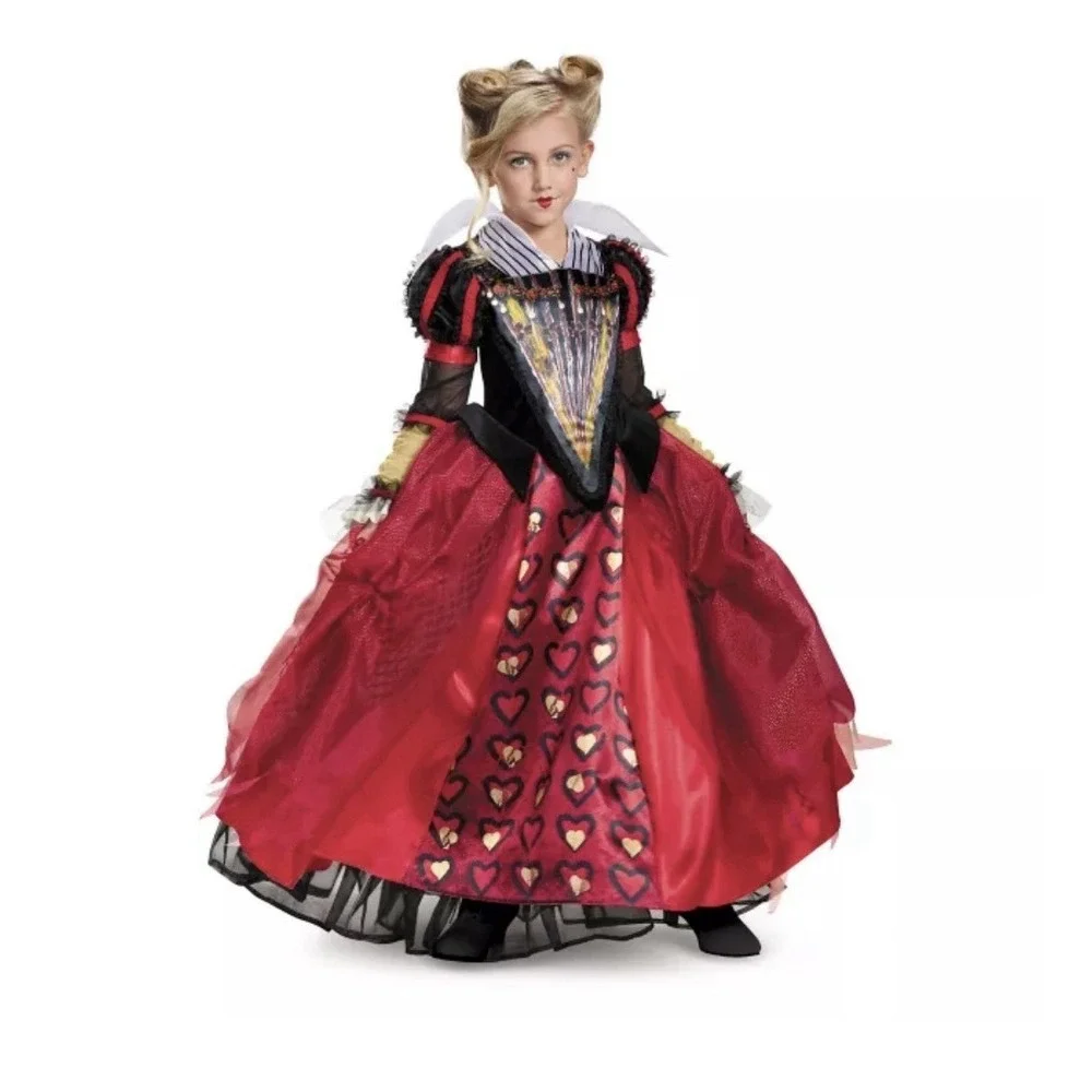 The Red Queen Cosplay Costume Princess Dress Alice in Wonderland Outfit - Picture 1 of 2